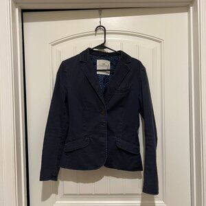 H&M Navy Blue Cotton Twill Blazer Sz. 6